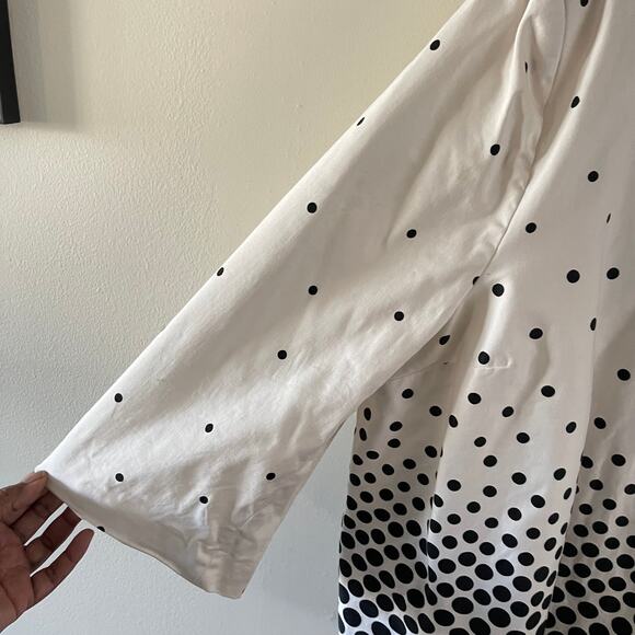 Dressbarn Ombre Polka Dot Cropped Jacket Women’s 2X White Black 3/4 Sleeves - Picture 3 of 9